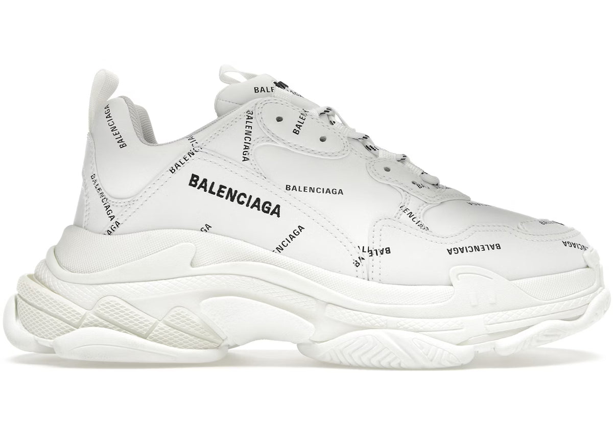 Balenciaga Triple S White Black (Logo)