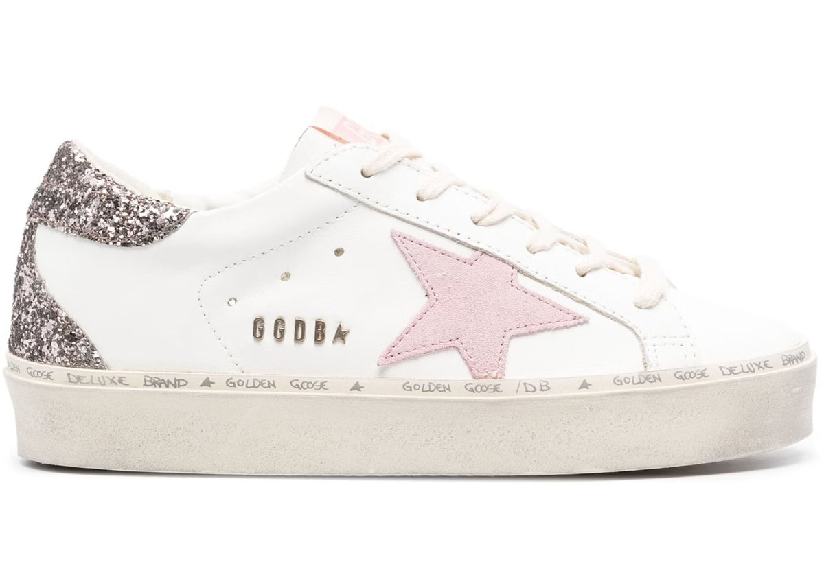 Golden Goose White Antique Pink Glitter