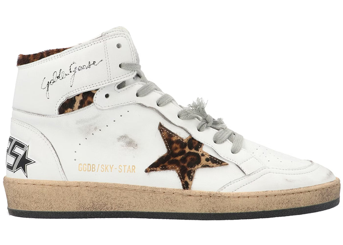 Golden Goose White White Leopard
