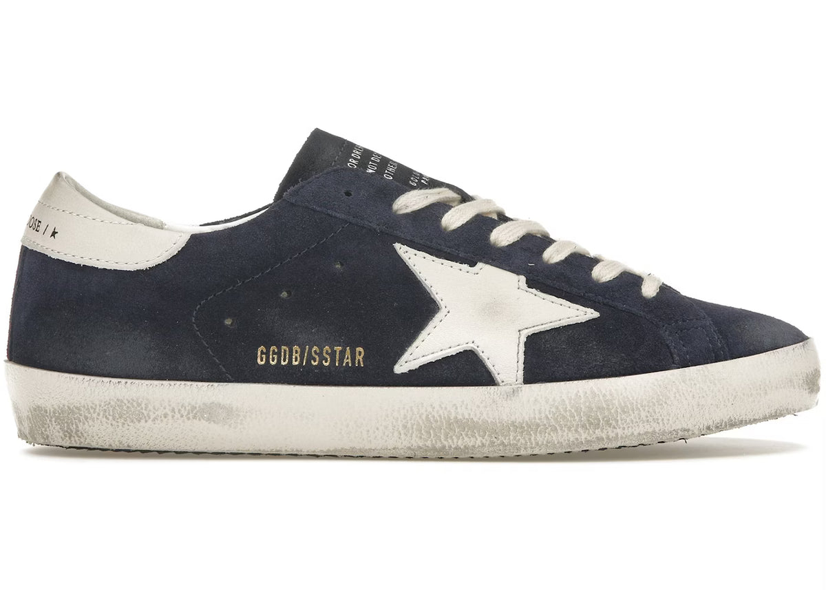 Golden Goose Navy Suede White