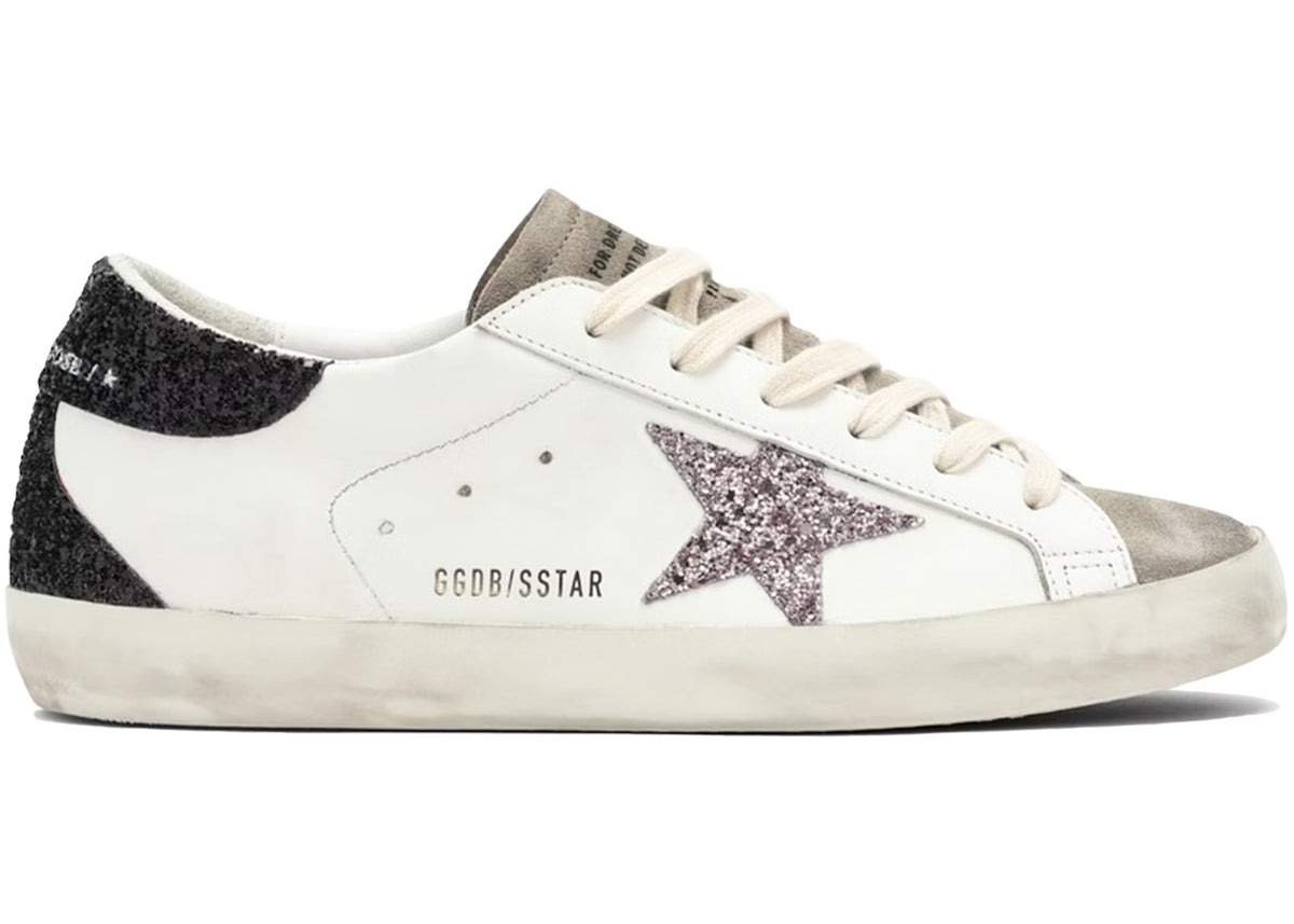 Golden Goose White Black Silver Glitter