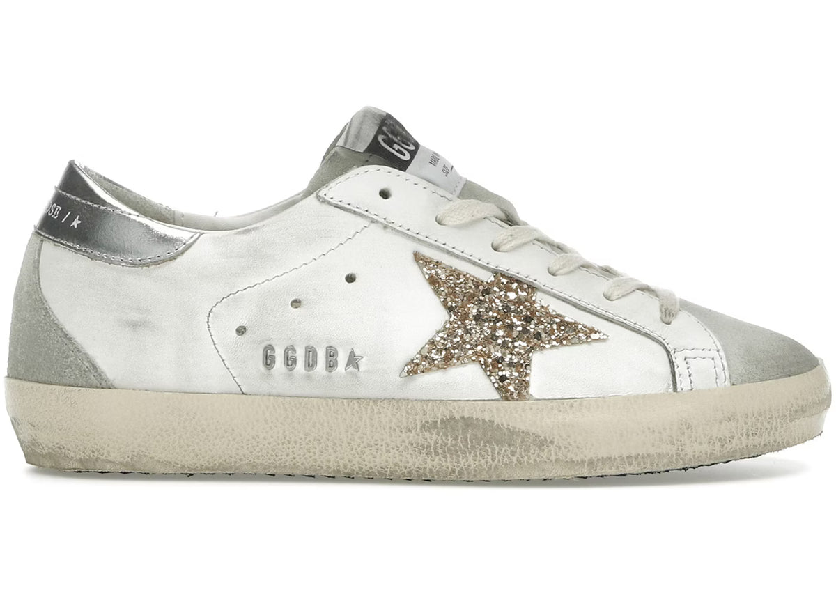 Golden Goose White Silver Red Glitter