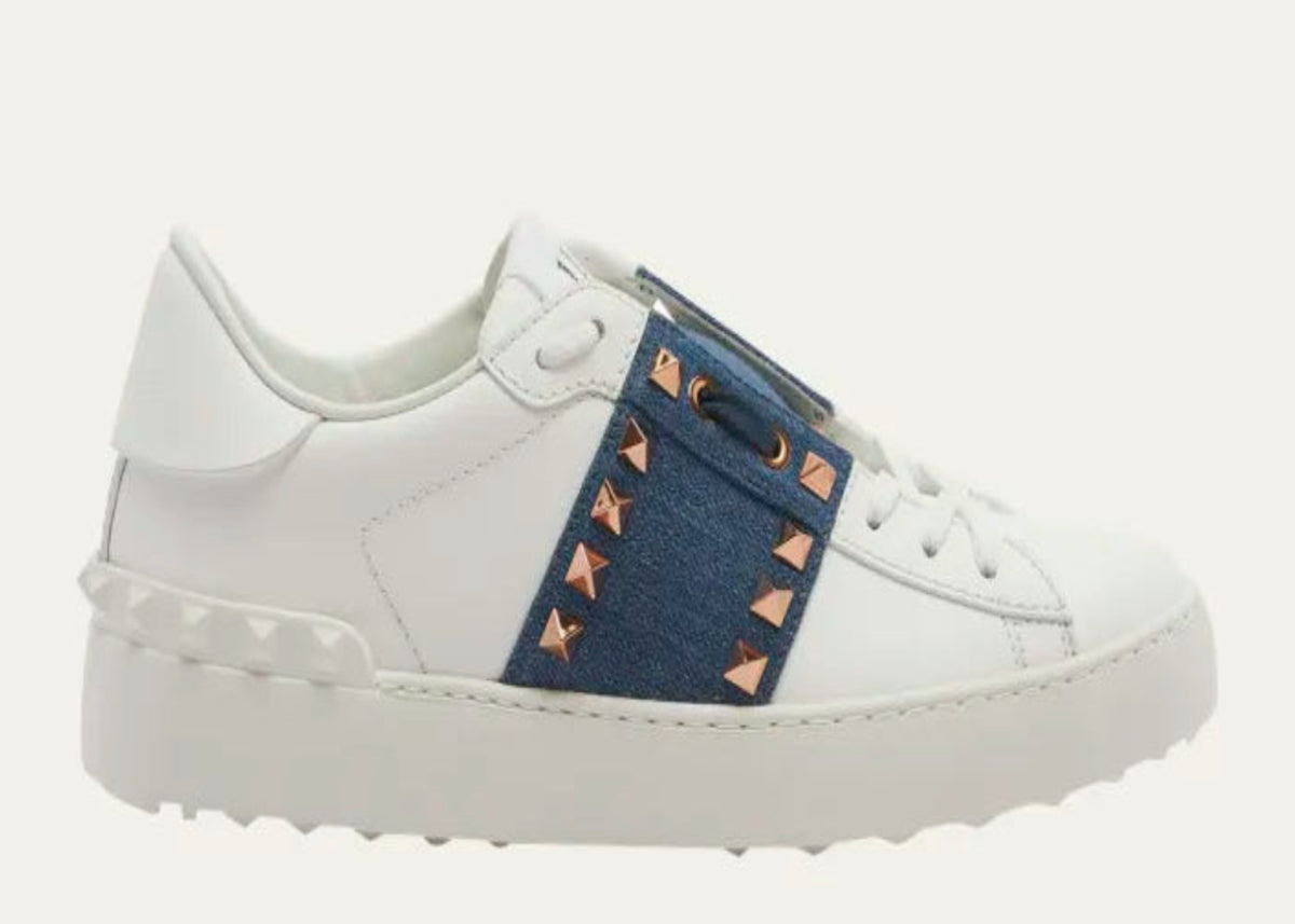 Valentino Garavani X Rockstud White Gold Blue Trape
